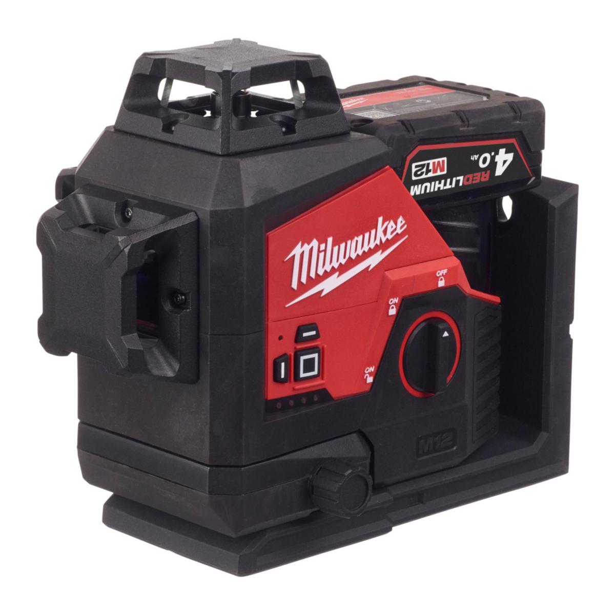 Treplanslaser Milwaukee M12 3PL-401C - TREPLANSLASER MILWAUKEE M12 3PL-401C. 1X4.0 AH. LADD.VÄSKA