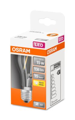 LED-LAMPA NORMAL (15) E27 KLAR 827 BOX CL A OSRAM
