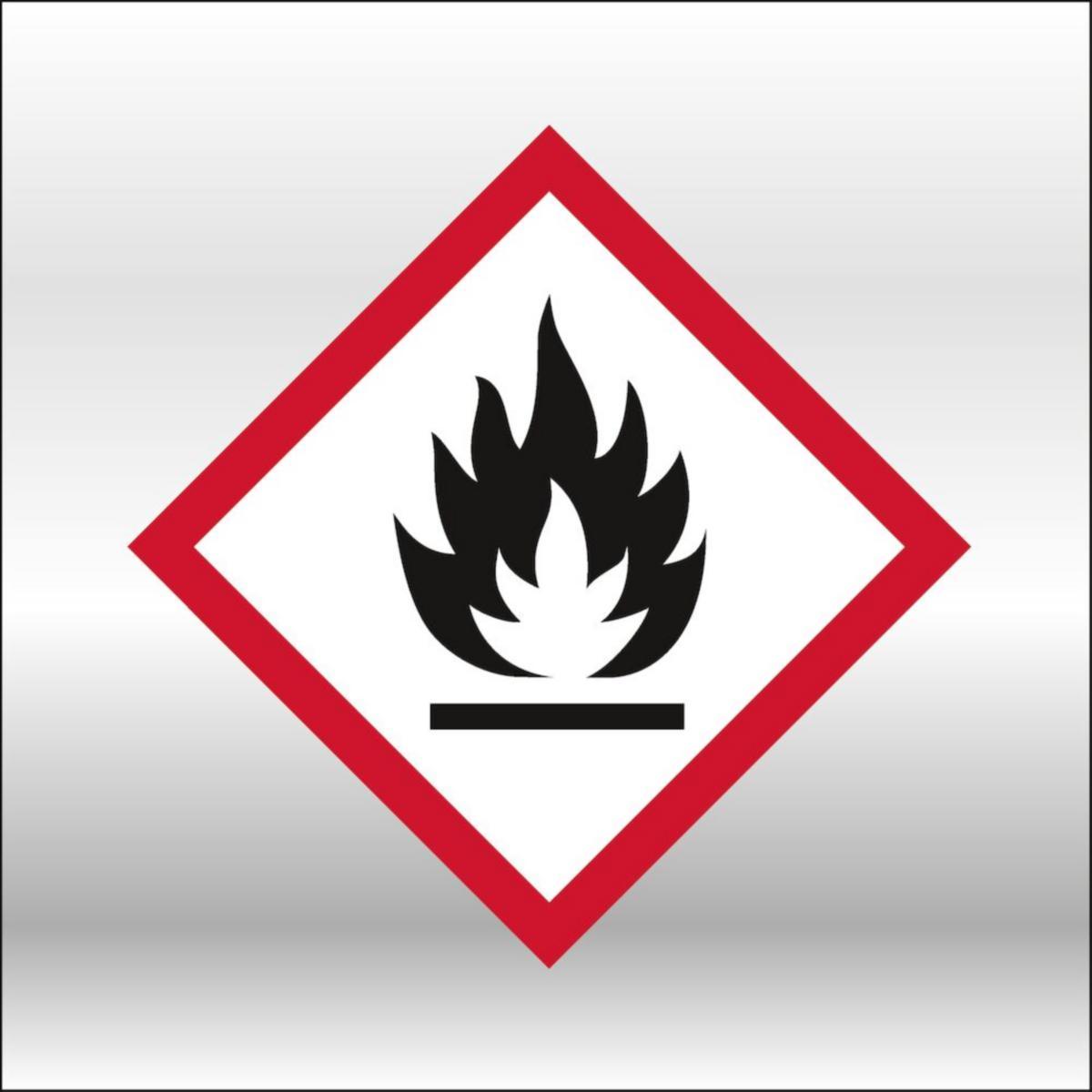 Rörmärkning GHS, piktogram - RÖRMÄRKNING GHS02 PICTOGRAM SJÄLVHÄFT BRANDFARLIGT 40MMX5M