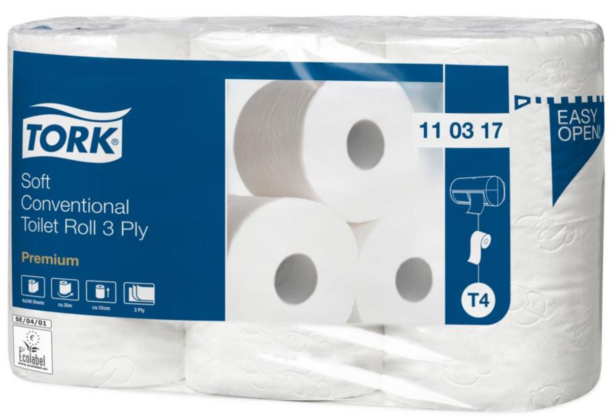 Toalettpapper Premium T4, Tork - TOALETTPAPPER TORK PREMIUM T4 VIT 35M/RULLE 6 RL/FRP 110317