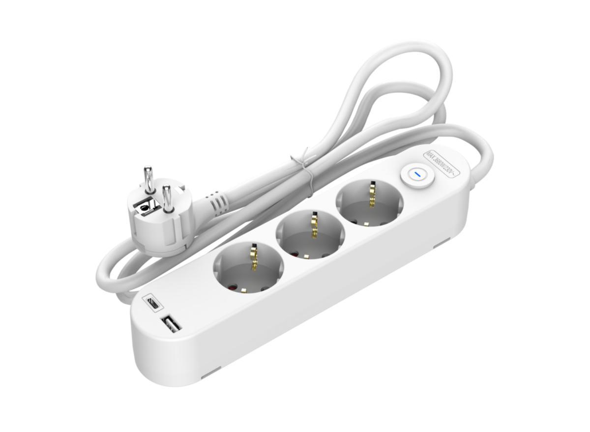 Grenuttag 3-vägs, USB A+C - GRENUTTAG 3-VÄGS 3M USB A+C