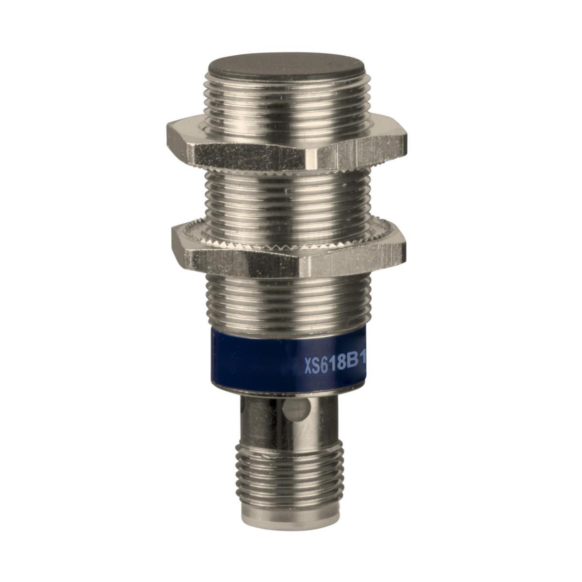 Induktiv givare XS6 lång Osisense AC/DC-matning - IND.GIV M18 SN=8MM SL XS618B1MAU20