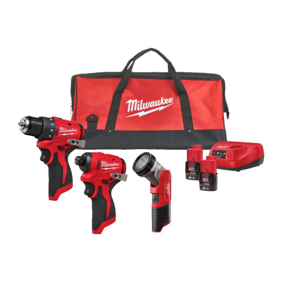 Kombikit Milwaukee M12 BLPP3A-202B - KOMBIKIT MILWAUKEE M12 BLPP3A BLPP3A-202B, 2X2AH +LADDARE