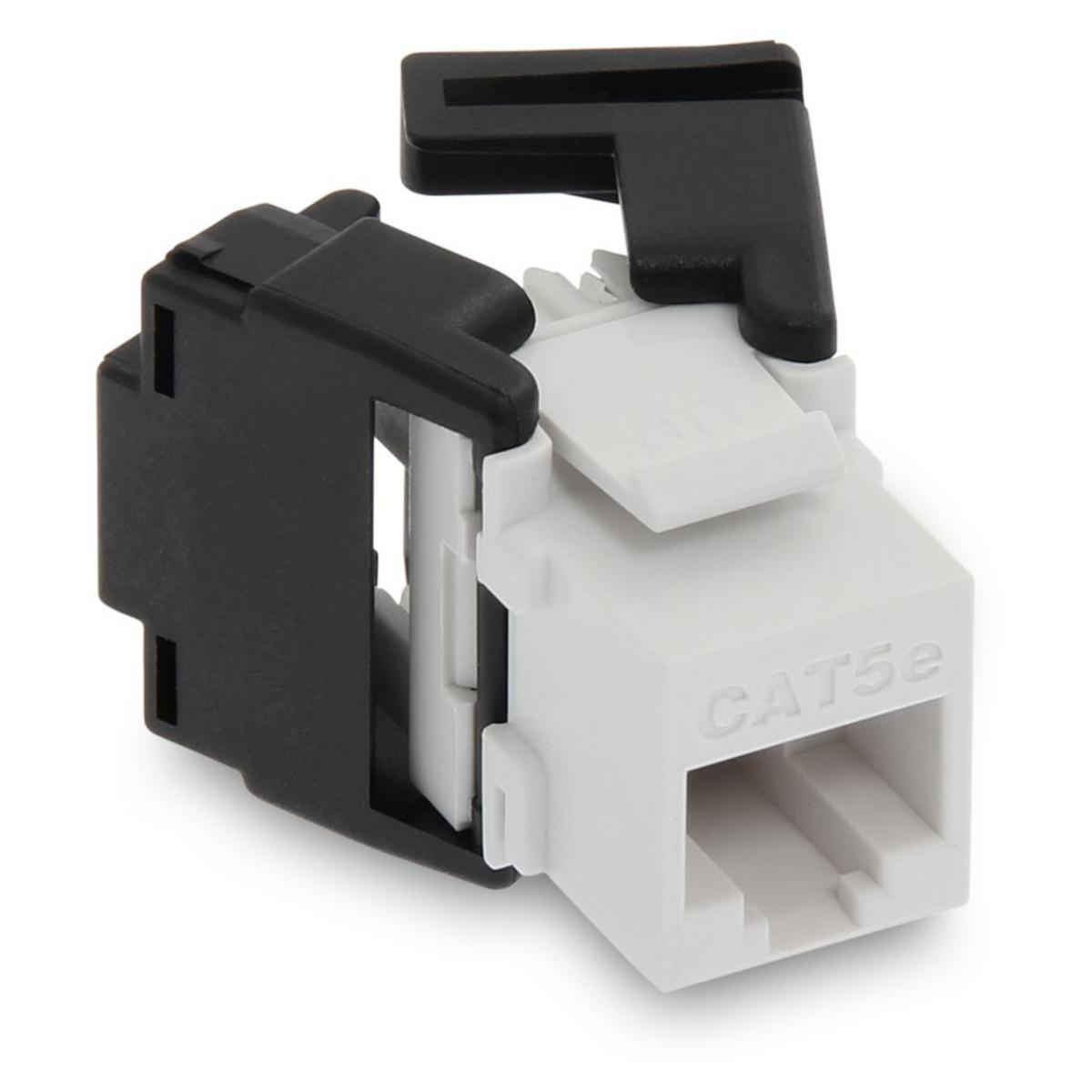 Rj45 jack med standard Keystone hålbild kategori 5e UTP - DATA JACK R45 C5E UTP VIT 16B-U5-05WT