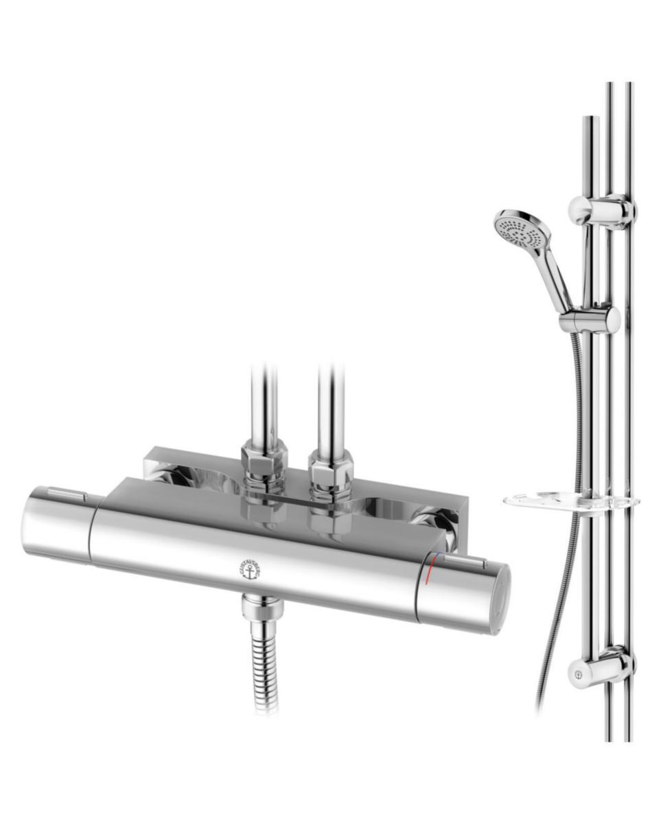 Duschpaket Nya Nautic - termostat, Gustavsberg - GBG NYA NAUTIC DUSCHPKT VASKA 160/40CC, M.BL.FÄSTE,A-KLASS