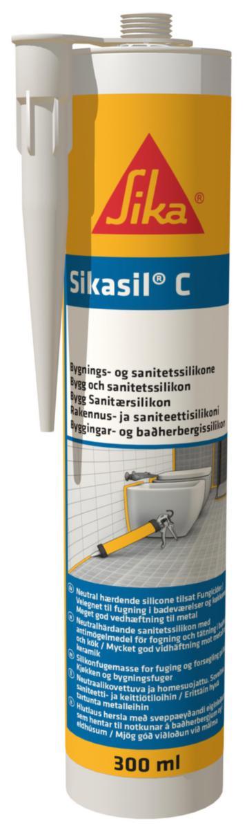 Fogmassa Bygg- och sanitetssilikon, Sikasil-C - FOGMASSA SIKASIL-C SIKA BYGG-/ SANITETSSILIKON MID-GREY 300ML