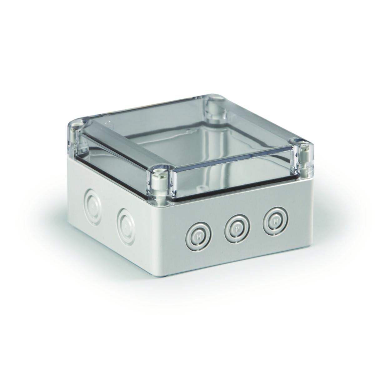 Kapsling Cubo S, med transparent lock - APPARATLÅDA SPCM131308T A: 3XM12/20 B:2XM16/25