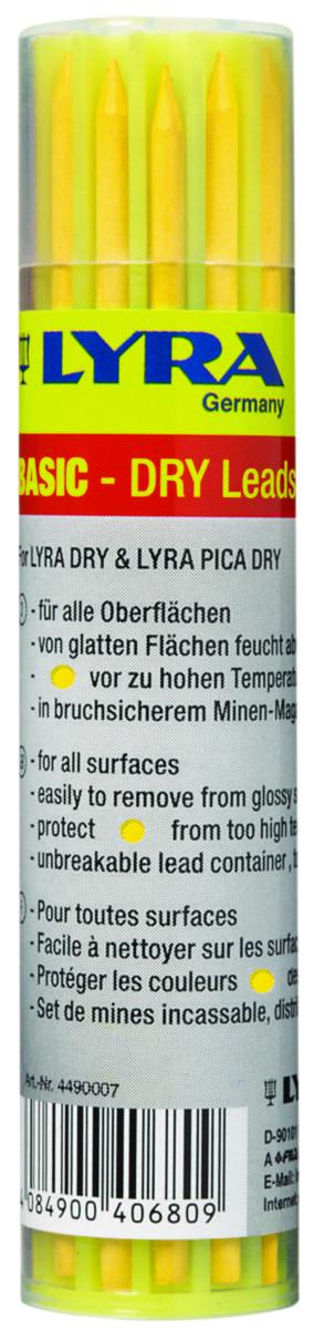 Märkstift Lyra Dry färg - STIFT LYRA DRY GUL 12ST/BEHÅLLARE