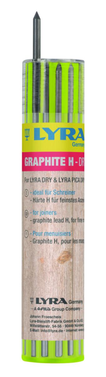 Märkstift Lyra Dry Grafit H - STIFT LYRA DRY GRAFIT H 12ST/BEHÅLLARE