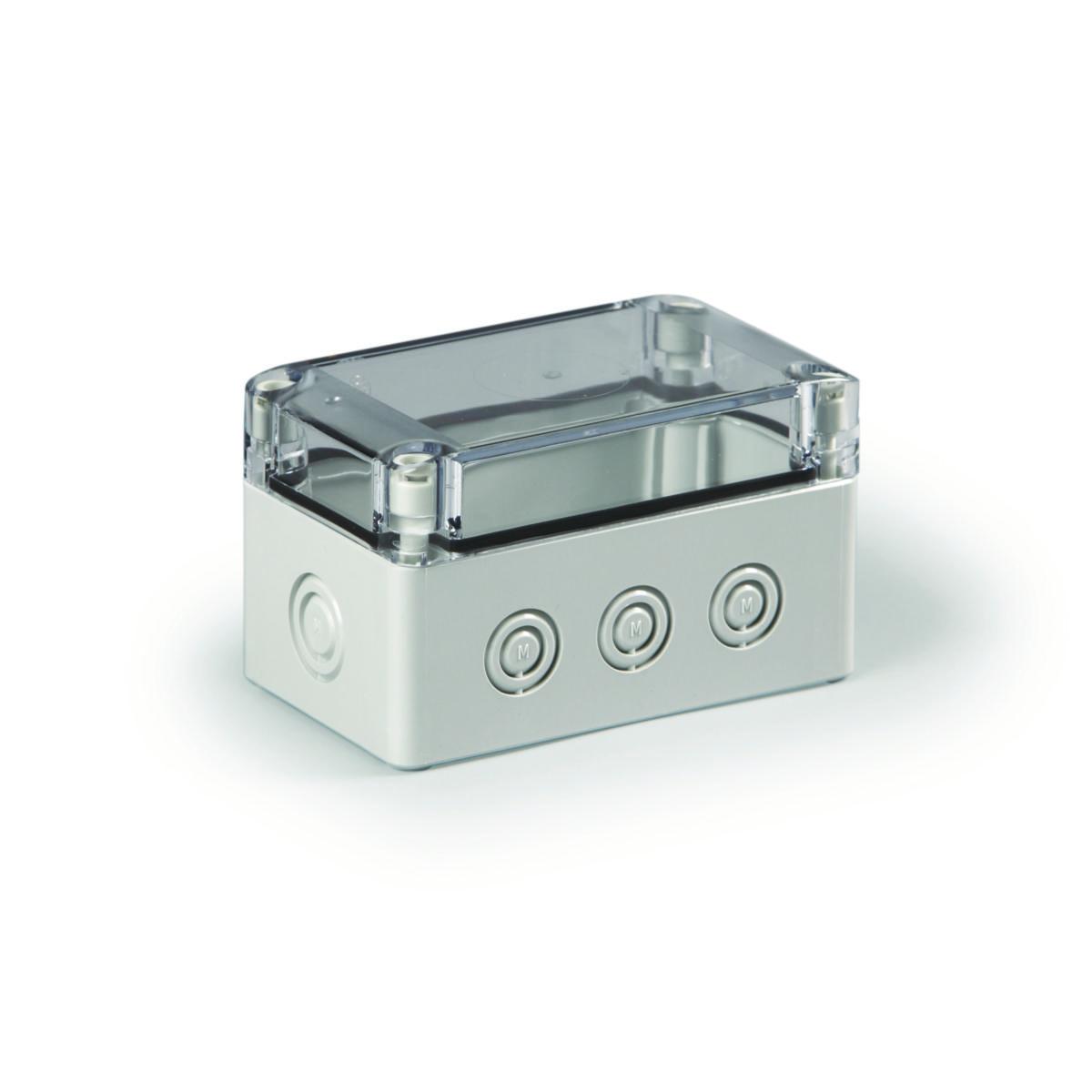 Kapsling Cubo S, med transparent lock - APPARATLÅDA SPCM081308T A: 1XM16/25  B: 3XM12/20