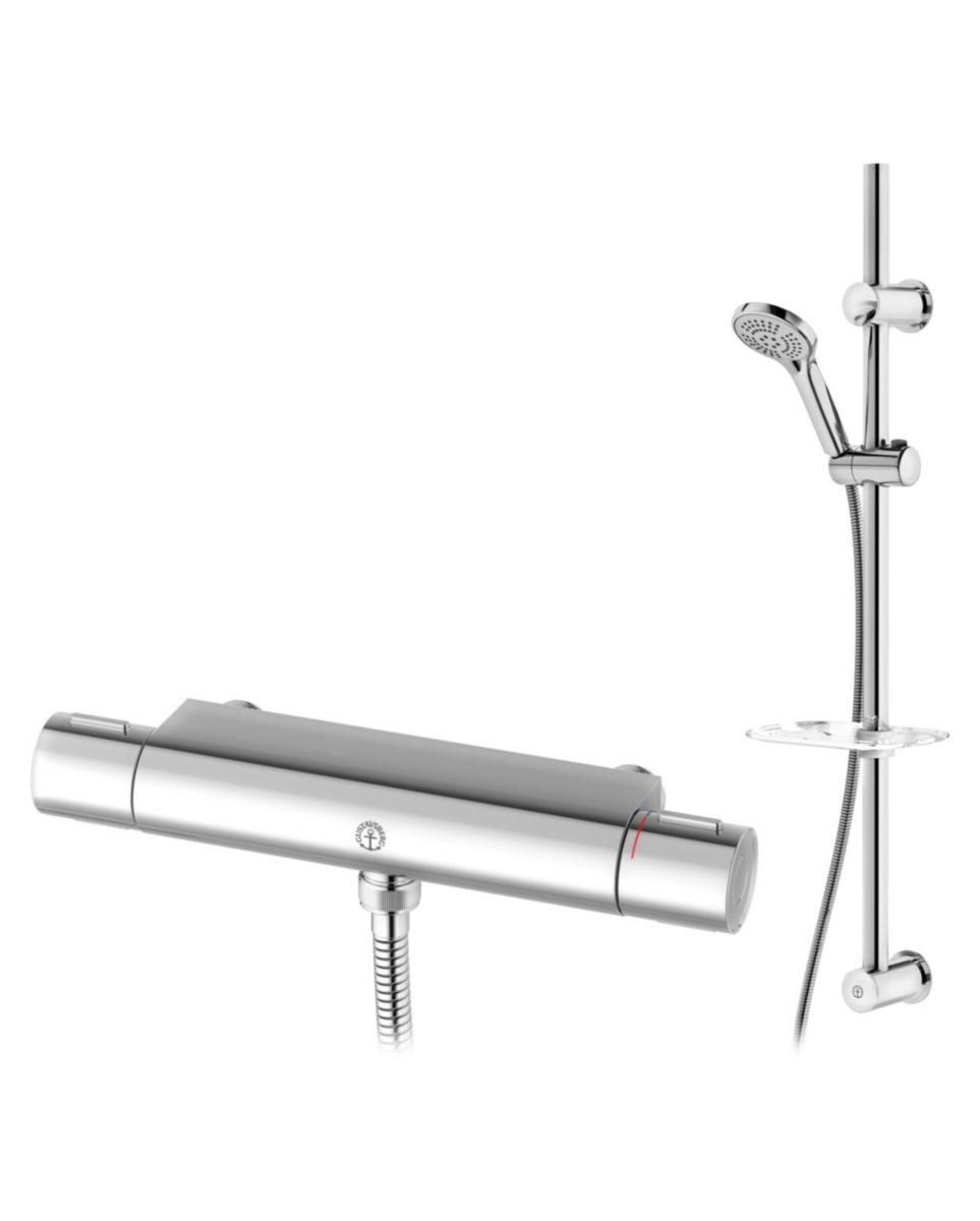 Duschpaket Nya Nautic - termostat, Gustavsberg - GBG NYA NAUTIC DUSCHPAKET 160C/C, A-KLASS, KROM, BLYFRI