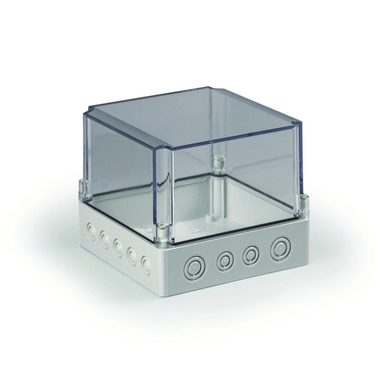 Kapsling Cubo S, med transparent lock - APPARATLÅDA SPCM181815T A: 2XM12/20+2XM16/25 B:5XM12/