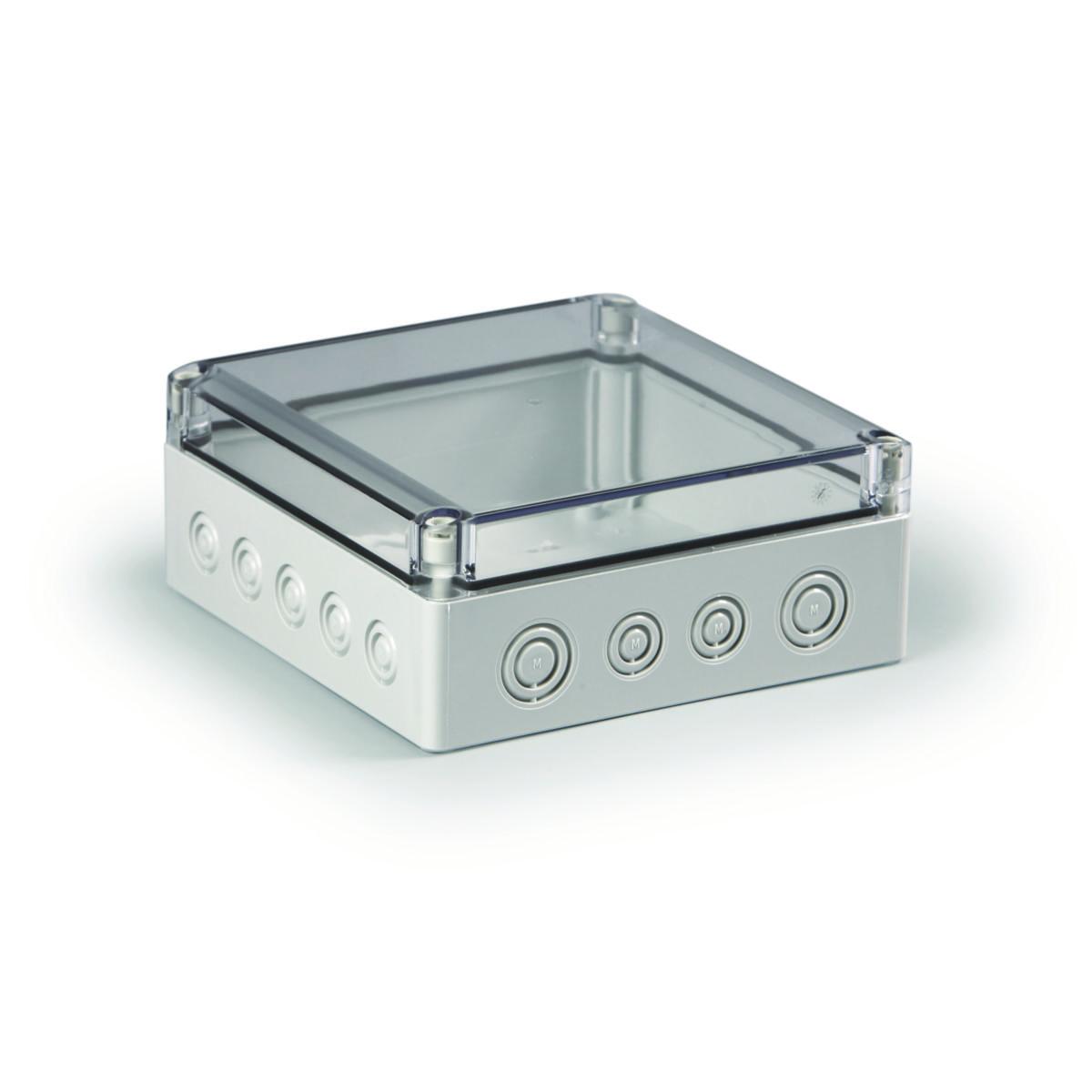 Kapsling Cubo S, med transparent lock - APPARATLÅDA SPCM181808T A: 2XM12/20+2XM16/25  B:5XM12/
