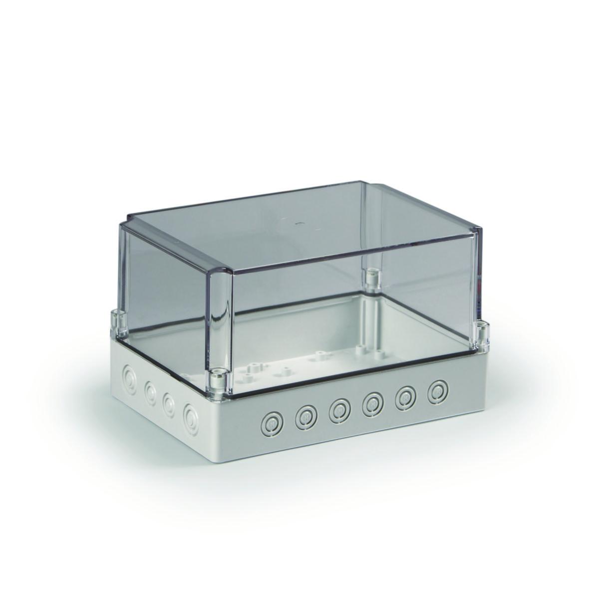 Kapsling Cubo S, med transparent lock - APPARATLÅDA SPCM182515T A: 2XM12/20+2XM16/25 B:6XM12/