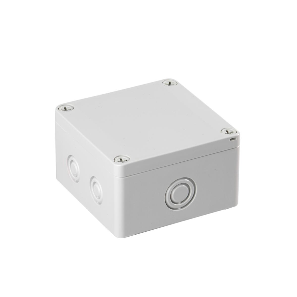 Kapsling Cubo S, med grått lock, metriska knockouts - KAPSL PC GRÅTT L 100X100X60 SPCM101006G