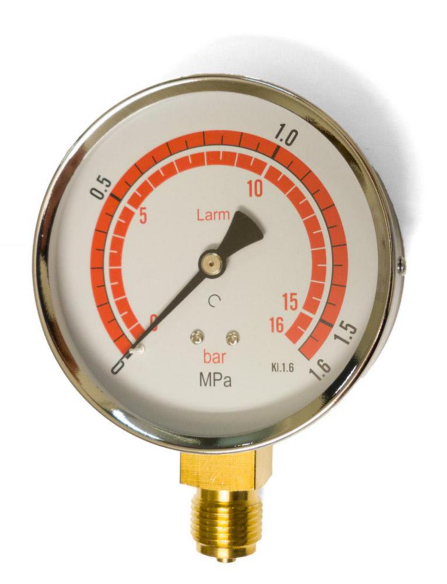 Tryckmätare 100 mm - MANOMETER LARMTXT 0-16BAR DN15 TRYCKMÄT 100MM ANSL NED UTVGGA