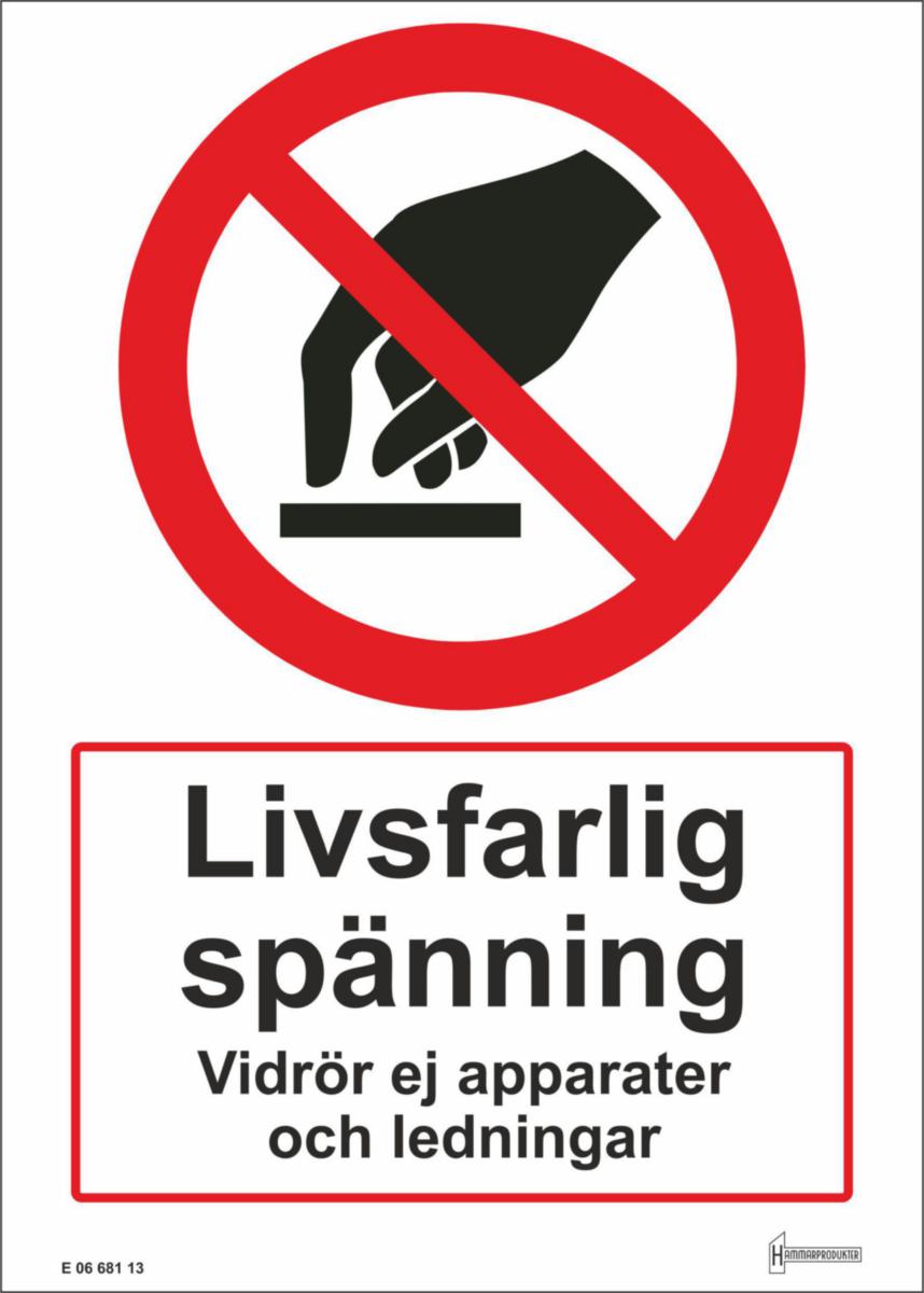 Skylt F12 - DEKAL F12 "LIVSFARLIG SPÄNNING