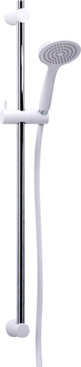 Duschset Aqualine 1-spray med handdusch, slang, stång, Gelia - DUSCHSET AQUALINE VIT 1SPRAY 1.75M SLANG MAX C/C 760MM