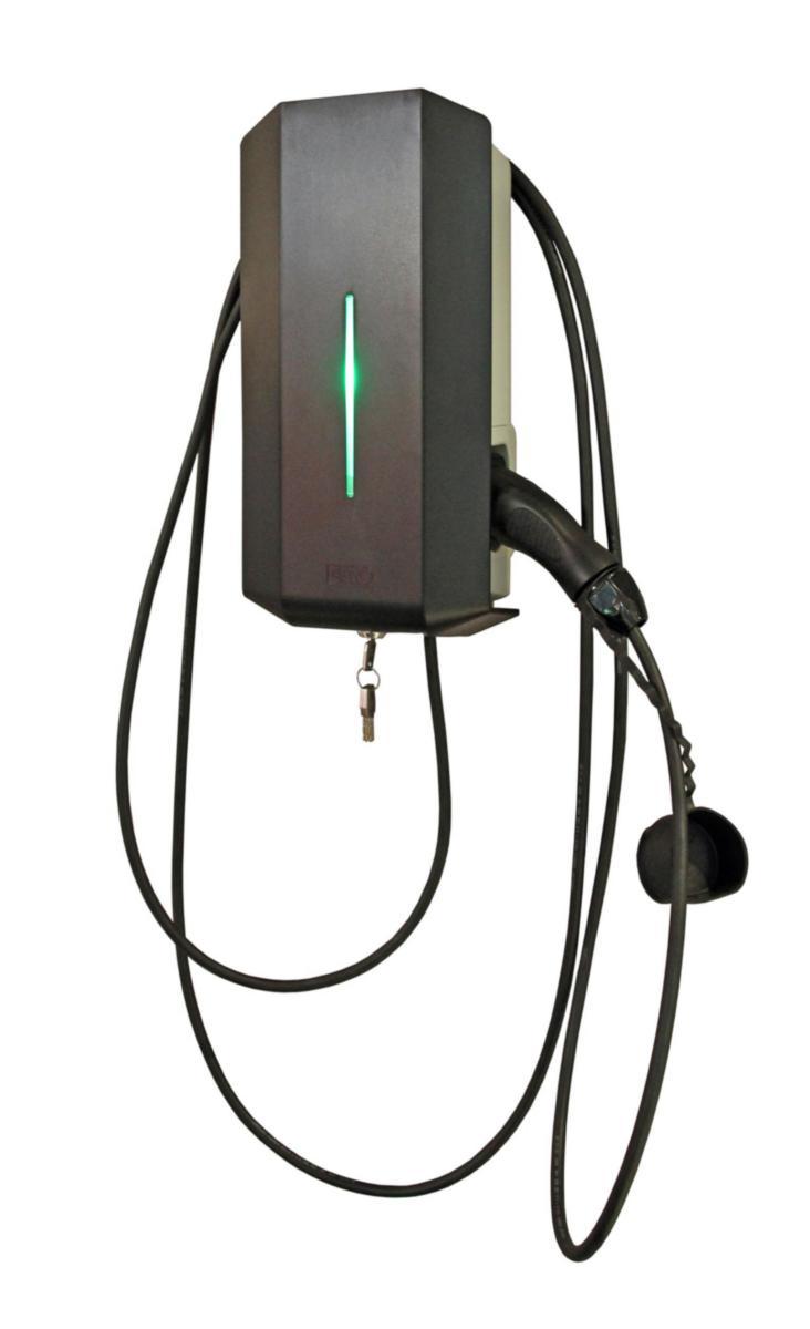 Laddbox 3-fas, fast kabel typ-2 kontakt, utan mätare, JFB typ A - LADDBOX T2FK 22KW JFB-A DC GLBDC-T222FC-A