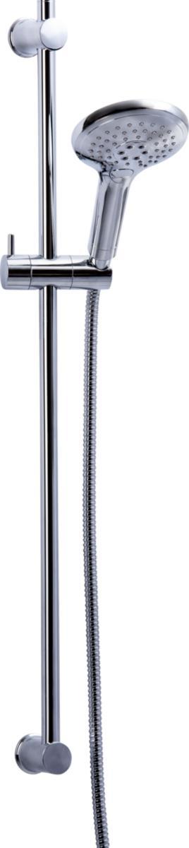 Duschset Aqualine 3-spray med handdusch, slang, stång, Gelia - DUSCHSET AQUALINE KROM 3SPRAY 1.75M SLANG MAX C/C 760MM