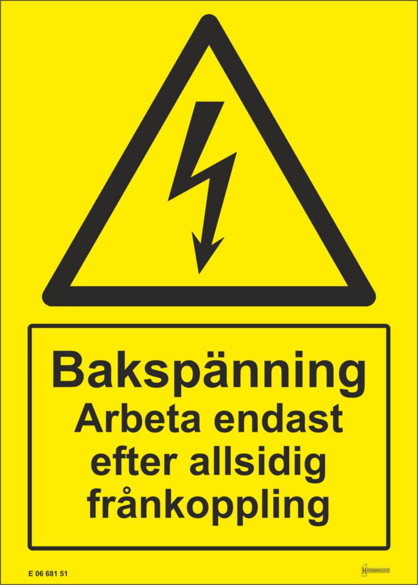 Skylt V1107 - DEKAL V11 "BAKSPÄNNING"