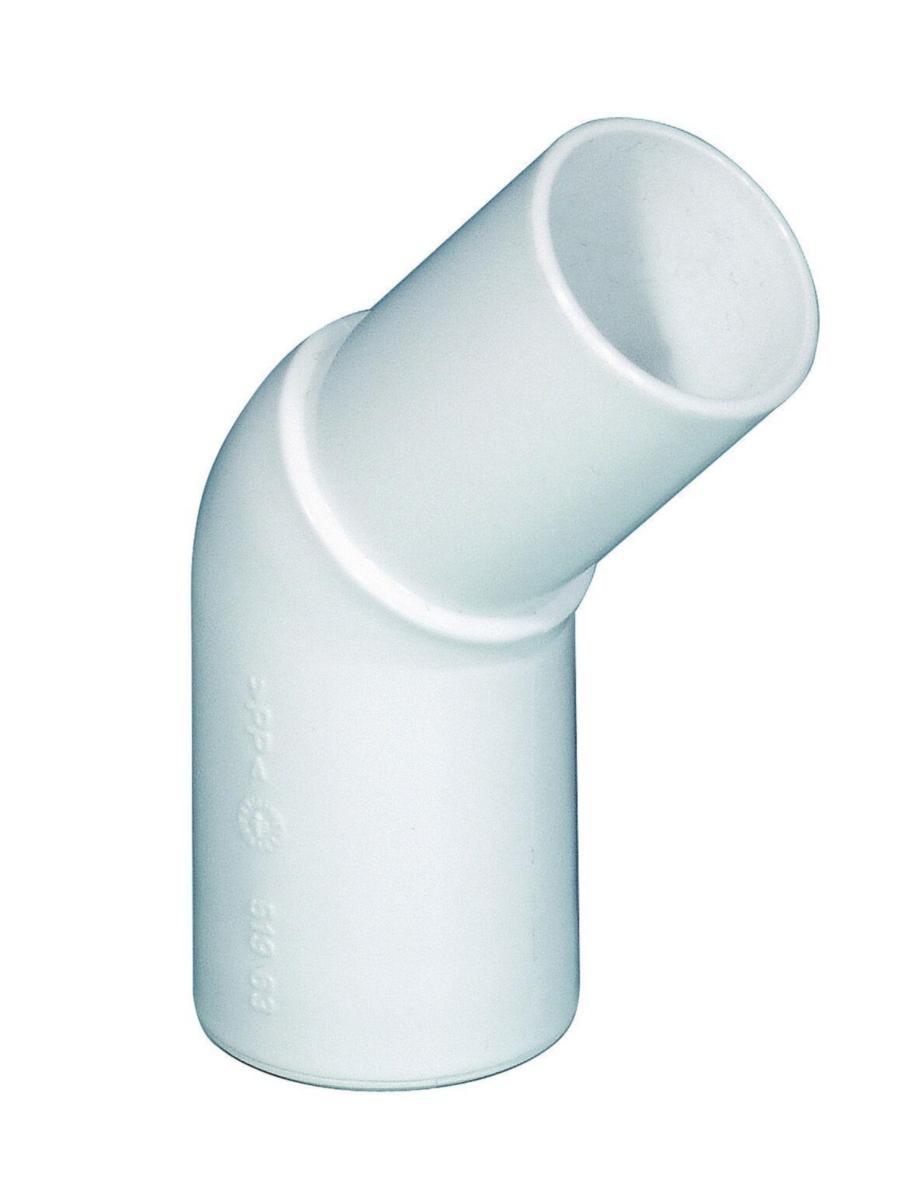 Böj 45° instick/slätända, PP, Purus - 32/45GR BÖJ INSTICK SLÄTÄNDA VIT
