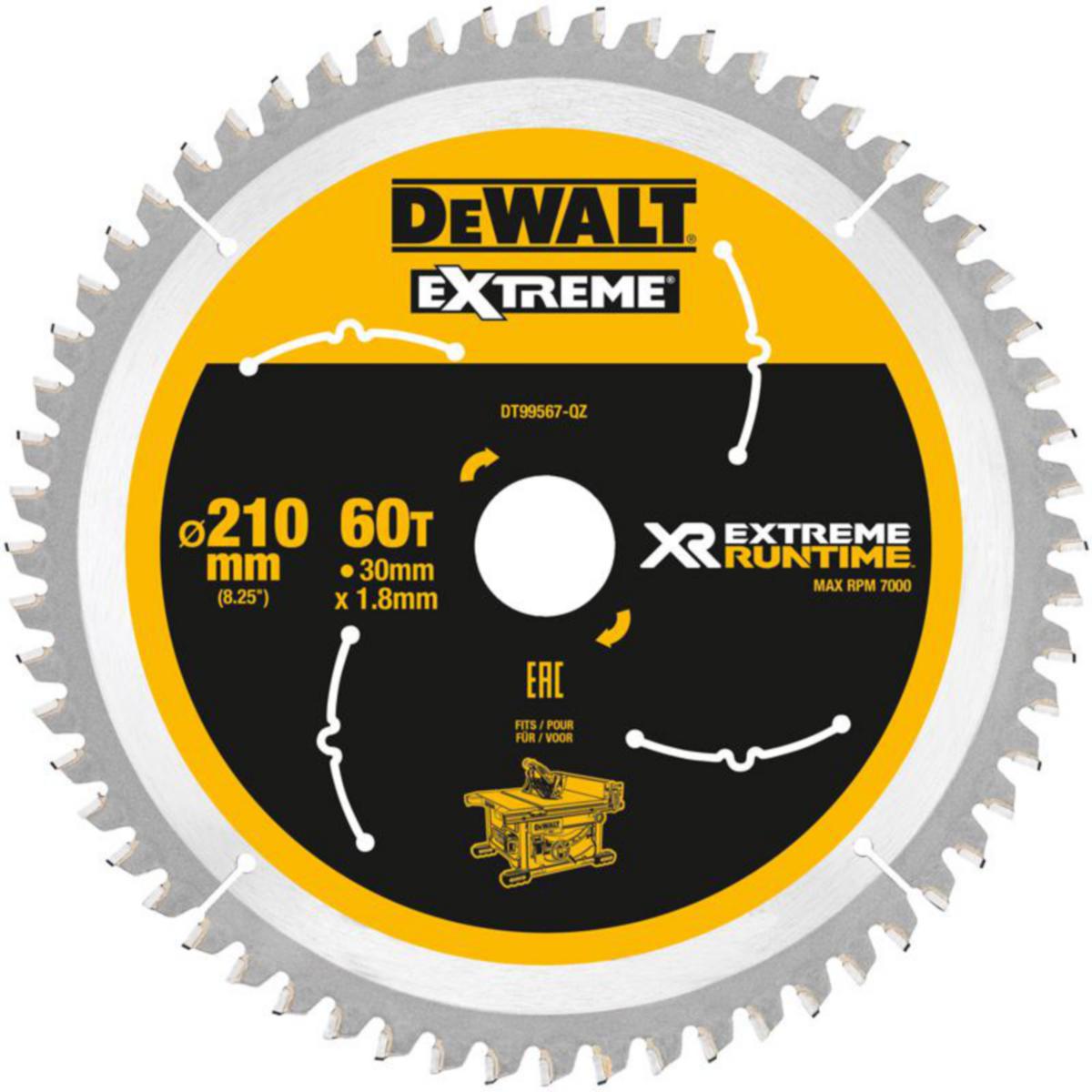 Cirkelsågklinga DEWALT XR - SÅGKLINGA DEWALT DT99567 XR 210MMX30MM 60T