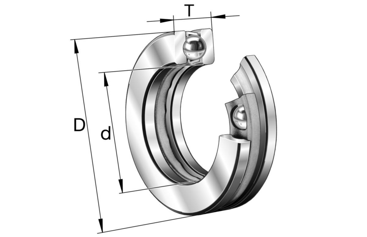 Axial spårkullager FAG 512 - AXIALKULLAGER 51215 75x110x27