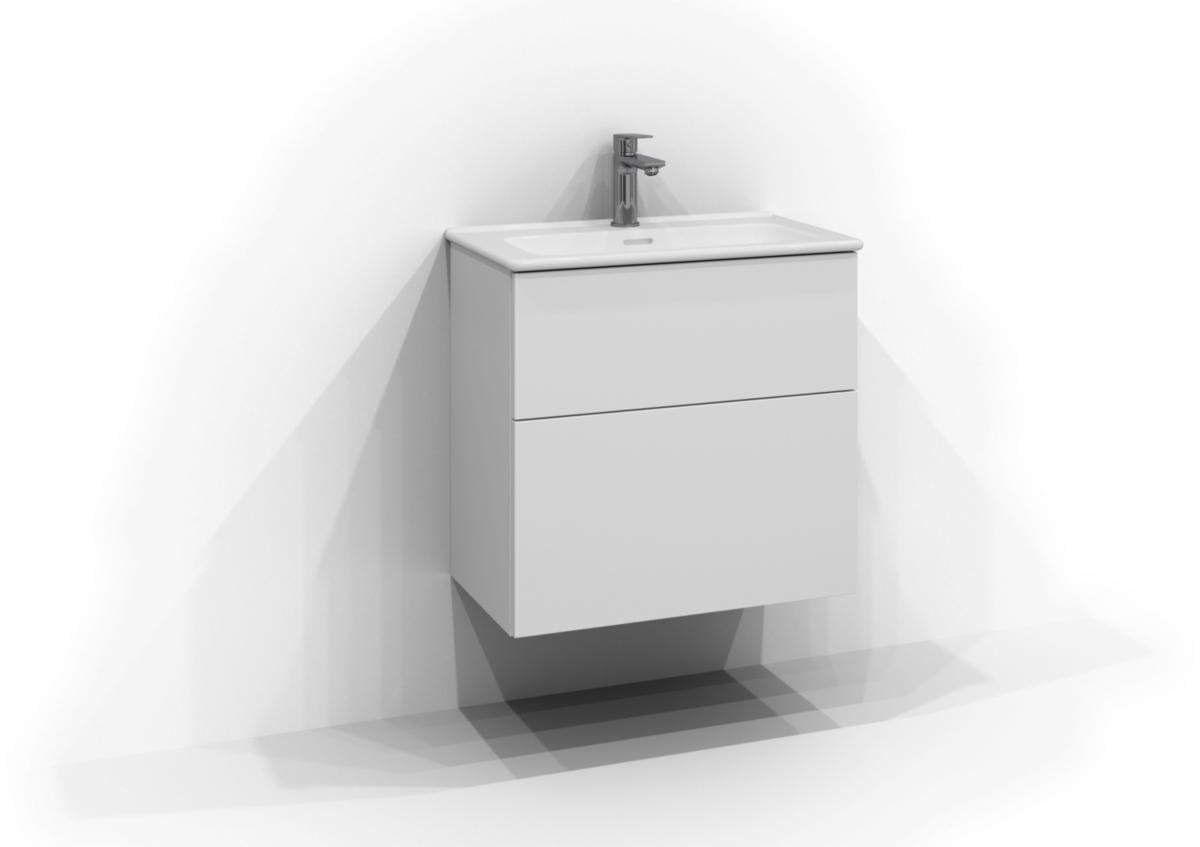 Tvättställsskåp POEM Udel 60, Svedbergs - SVEDBERGS TVÄTTSTÄLLSSKÅP POEM U-DEL 60X35 VIT 2 LÅDOR