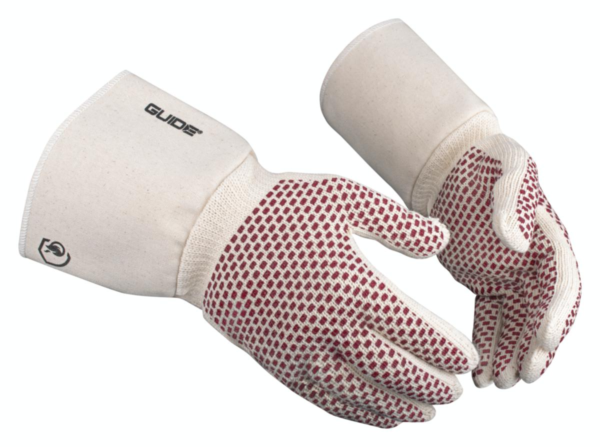 Svetshandske Guide 3553 - HANDSKE GUIDE 3553 BOMULL KONTAKTVÄRME NITRILE DOTS STL