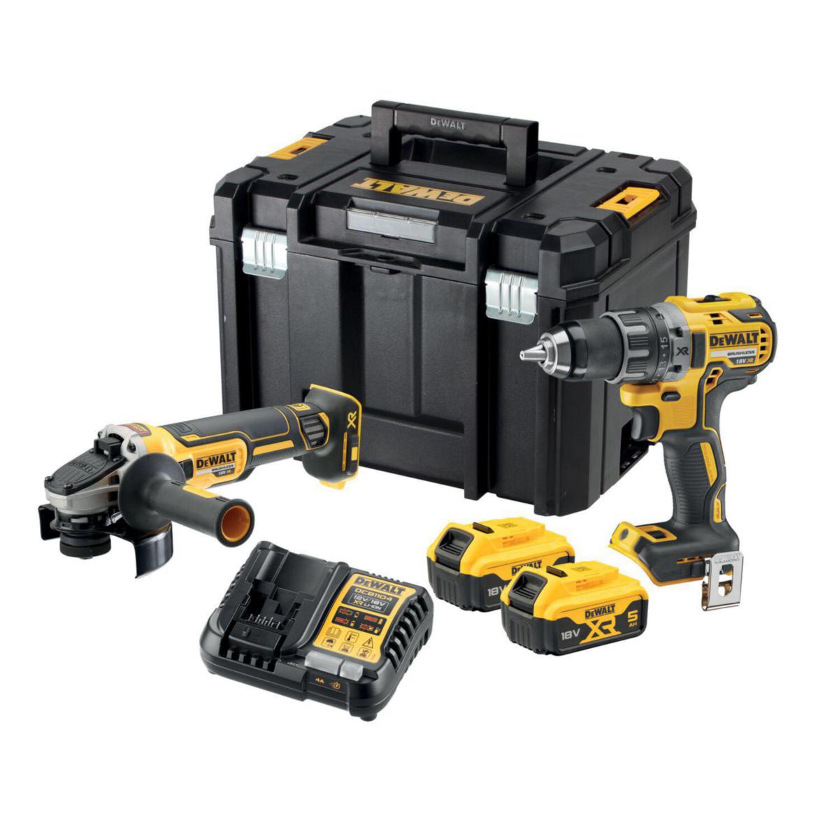 Kombikit DEWALT DCK2020P2T - MASKINKIT DEWALT DCK2020P2T-QW 18V DCD791,DCG405,2X5AH,TSTAK