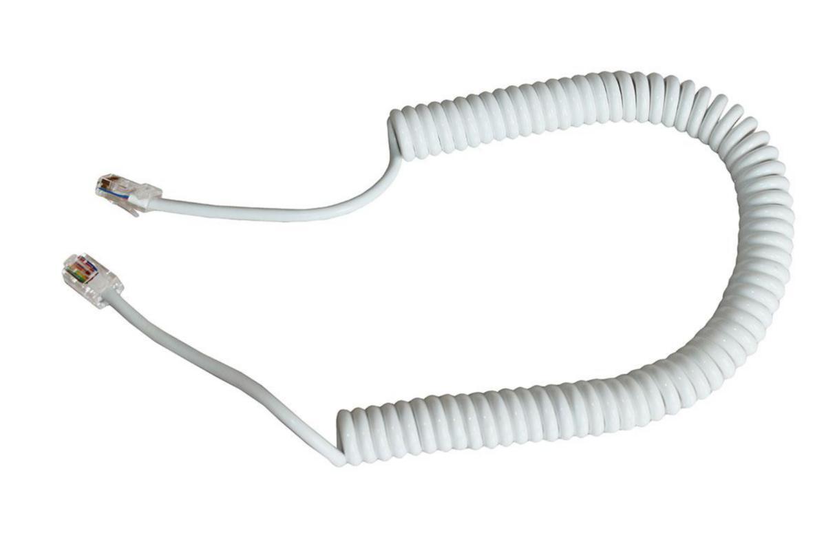 DL S8 Spiralkabel med RJ45-kontakt, Alarmtech - SPIRALKABEL MED 2 RJ45. 250CM DL S8-250