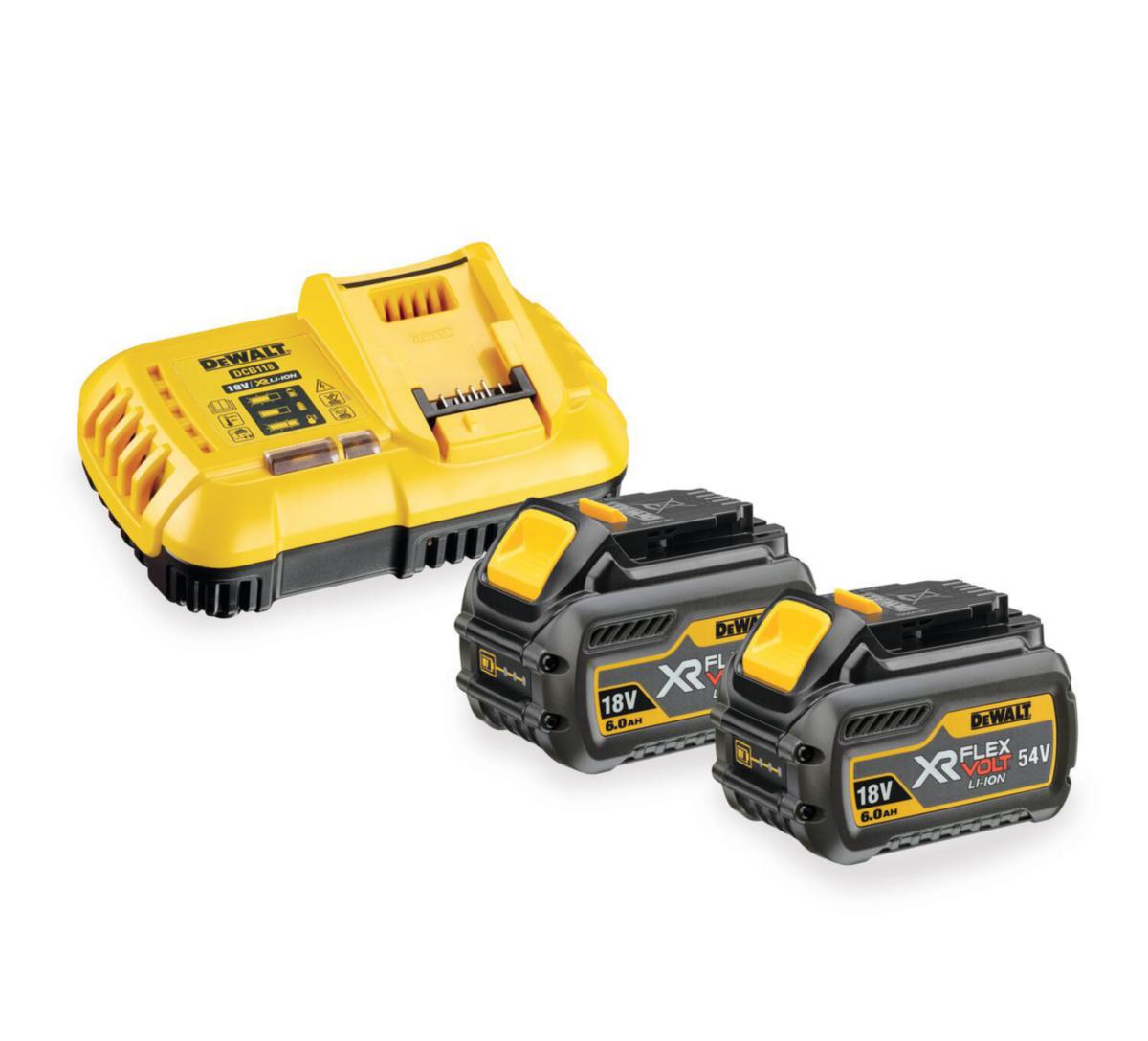 Batteri + laddare DEWALT DCB118T2 - BATTERIKIT DEWALT DCB118T2 54V FV LADDARE DCB118+2X 6.0AH