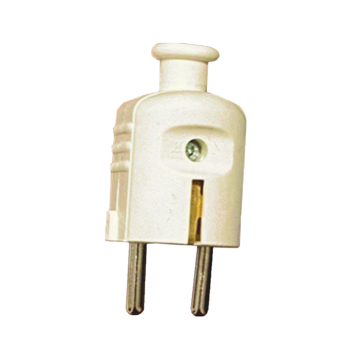 Stickpropp av termoplast/PVC, 16A - STICKPROPP RAK VIT 2X10A JORD TERMOPLAST