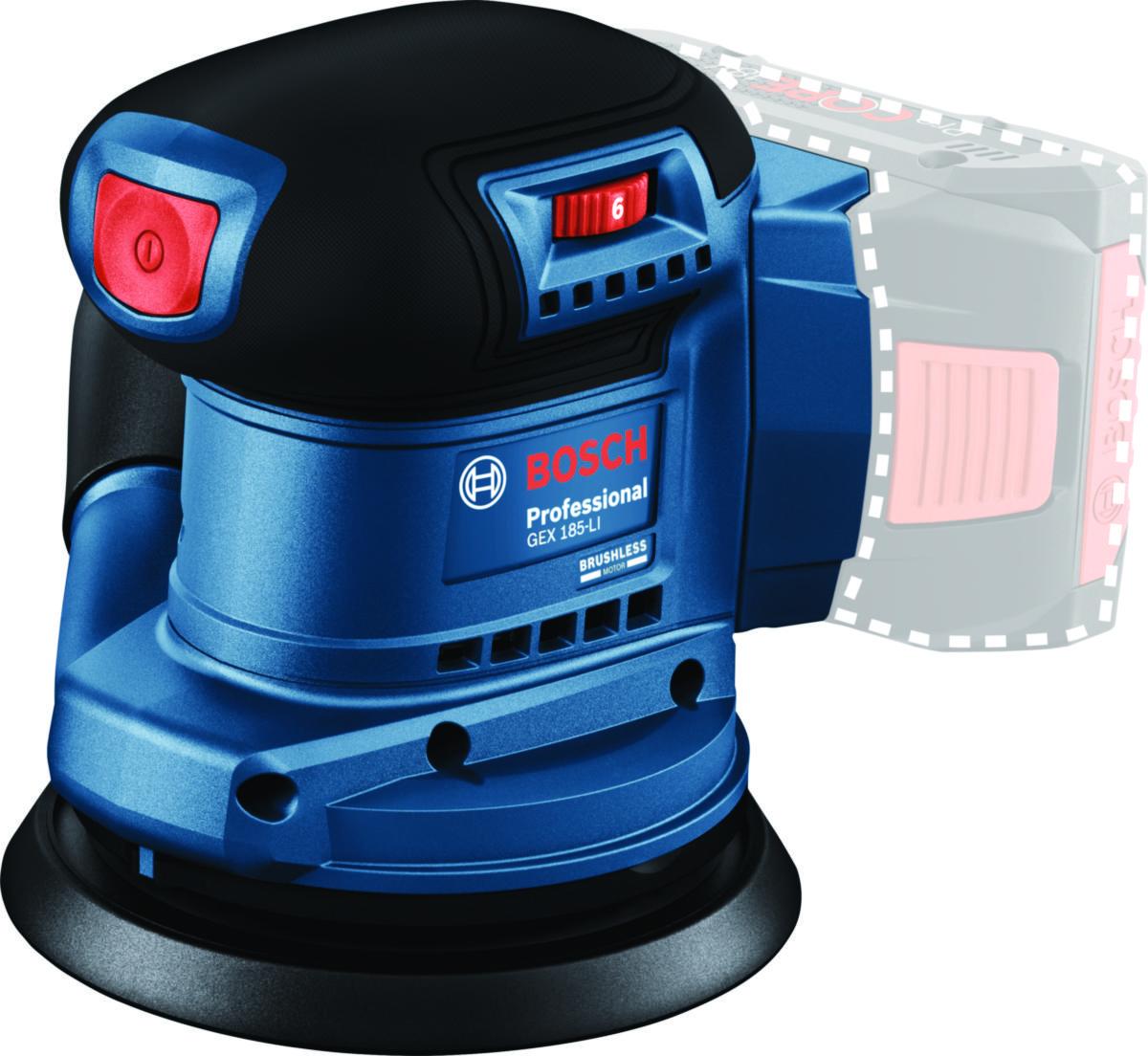 Excenterslip Bosch GEX 185-LI SOLO - EXCENTERSLIP BOSCH GEX 185-LI KARTONG D 125 MM 2.2 M/S²