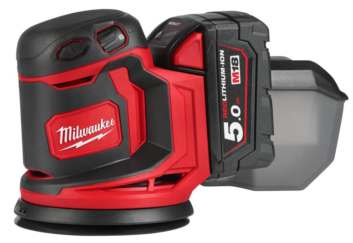 Excenterslipmaskin Milwaukee M18 BOS125-502B - EXCENTERSLIP MILWAUKEE M18 BOS125-502B 2X5 AH VIKT 125MM