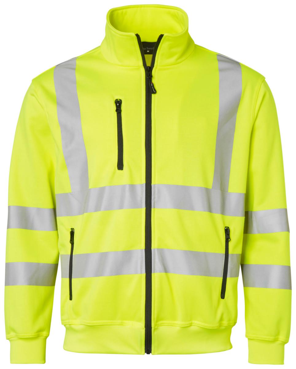 Sweatshirtjacka Top Swede 170 - SWEATSHIRT TOPSWEDE 170006 GUL VARSEL KL 3 HEL ZIP XS