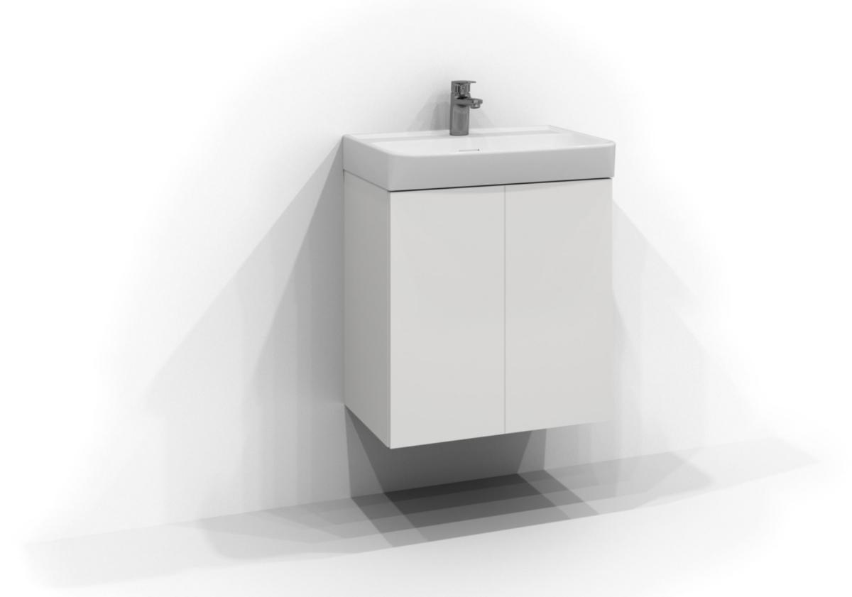 Tvättställsskåp Bloc, Svedbergs - SVEDBERGS TVÄTTSTÄLLSSKÅP BLOC UDEL 55X35 VIT 2 DÖRRAR