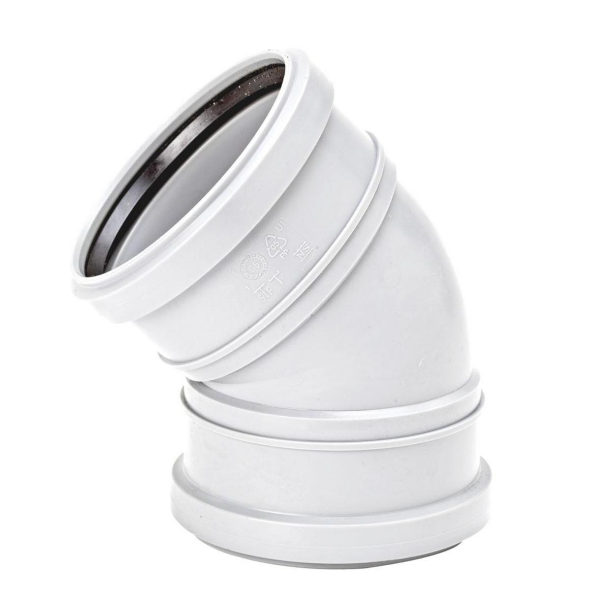 Böj 45GR. 2muff Decibel, Uponor - DECIBEL BÖJ 2 MUFF 50 45° UPONOR
