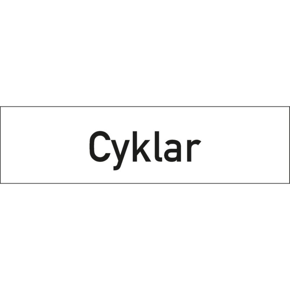 Hänvisingsskyltar "Rum/utrymmen", graverade - SKYLT CYKLAR SYSTEMTEXT GRAVERAD 150X40MM