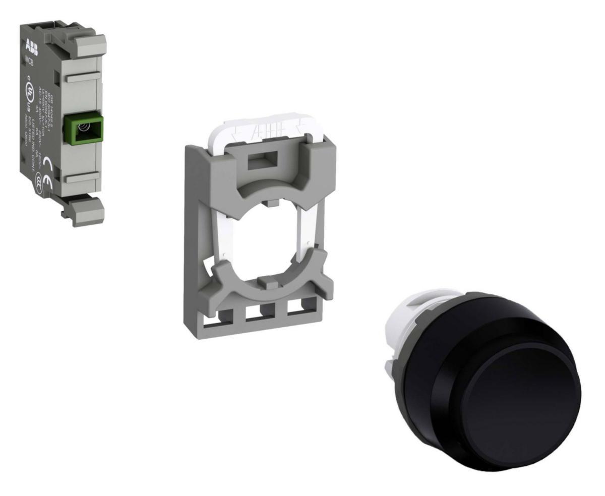 Tryckknapp Modul komplett lågt trycke - TRYCKKNAPP SVART 1NO 1SFA611100R4016