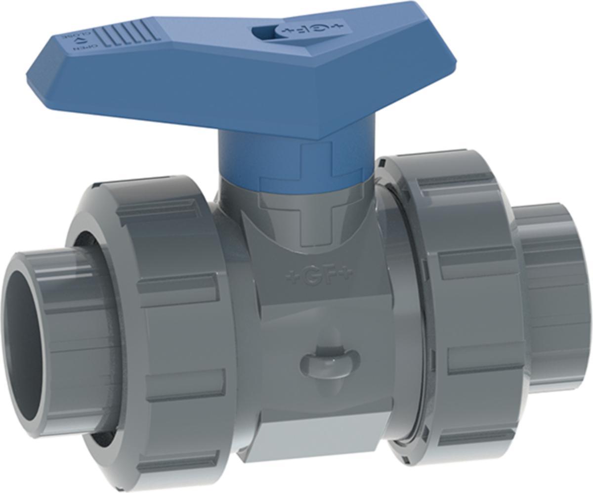Kulventil 542 med tätning av EPDM limmuff, Georg Fischer - D40 KULV.TYP 542 PVC/U EPDM MED LIMMUFFAR