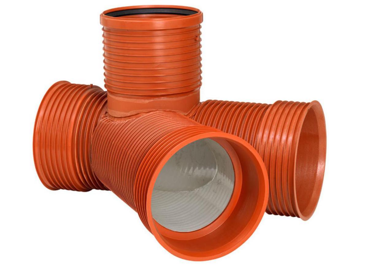 Tillsynsbrunn, Uponor Ultra Rib 2, avgrening höger - 400x450 TILLSYNSBRUNN PP AVGRENING HÖGER, UPONOR