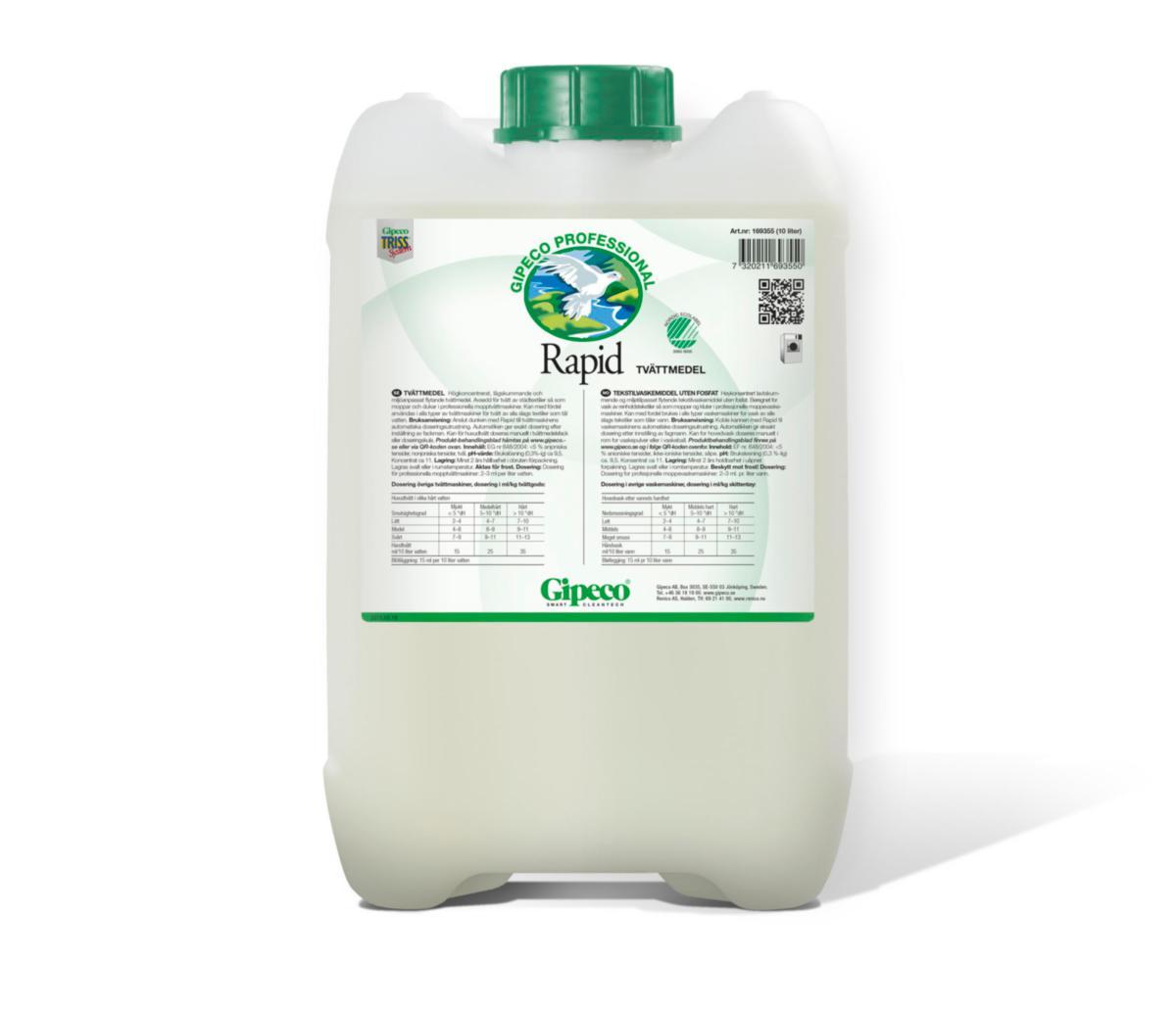 Tvättmedel Rapid Gipeco - TVÄTTMEDEL FLYTANDE RAPID GIPECO 10 LITER SVANENMÄRKT
