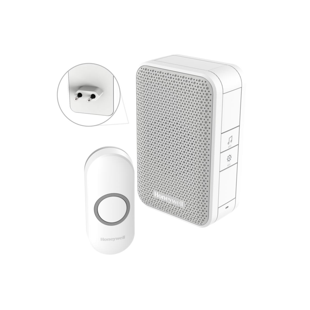 Dörrsignalset, trådlös, plug-in, Serie 3, 150 m - DÖRRSIGNAL PLUG-IN VIT DC311NP2 HONEYWELL