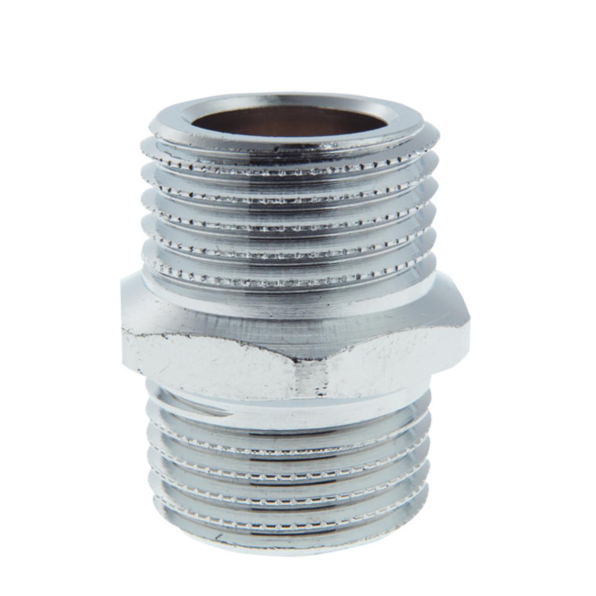 Sexkantsnippel, R15utv - SEXKANTNIPPEL R15 KROM