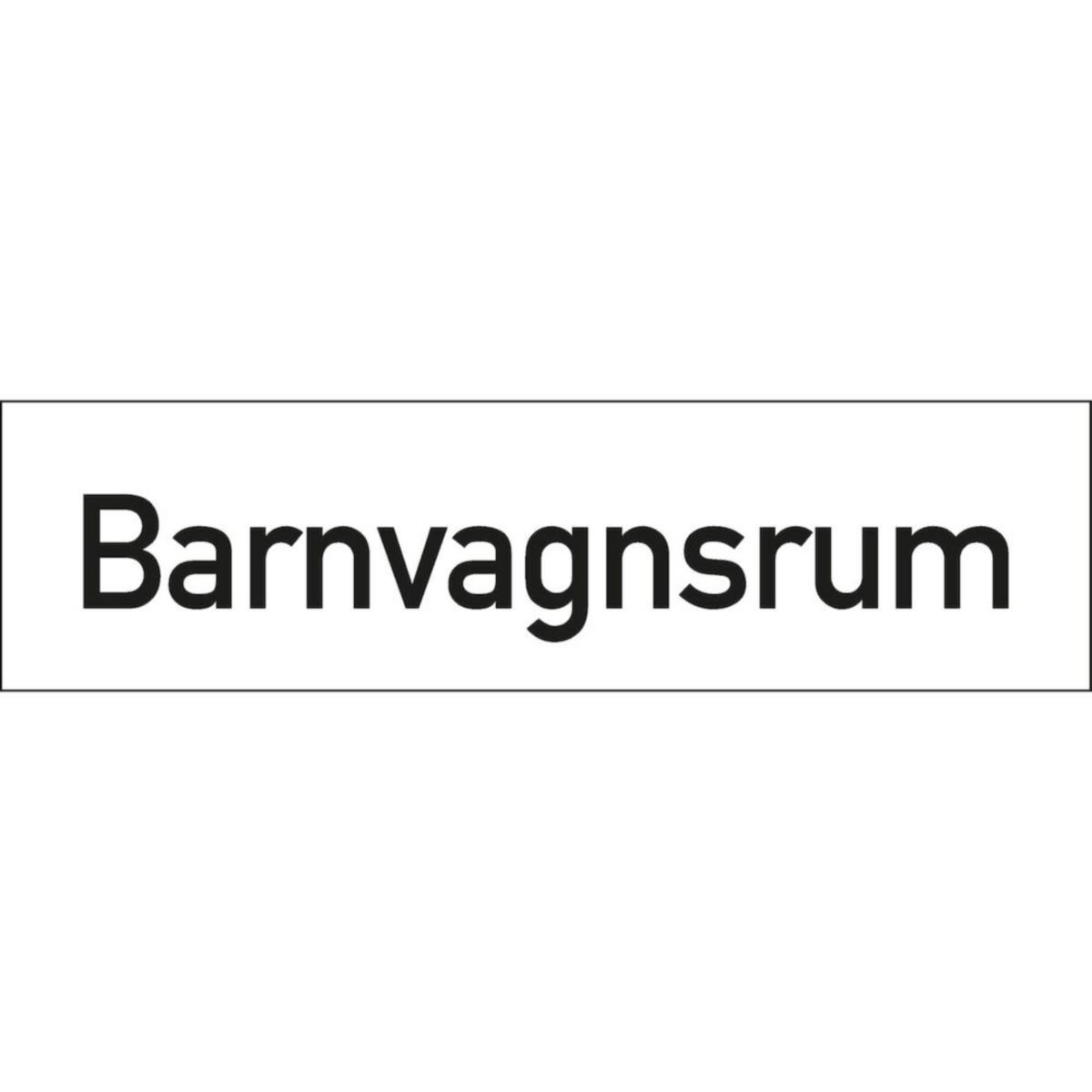 Hänvisingsskyltar "Rum/utrymmen", graverade - SKYLT BARNVAGNSRUM SYSTEMTEXT GRAVERAD 150X40MM