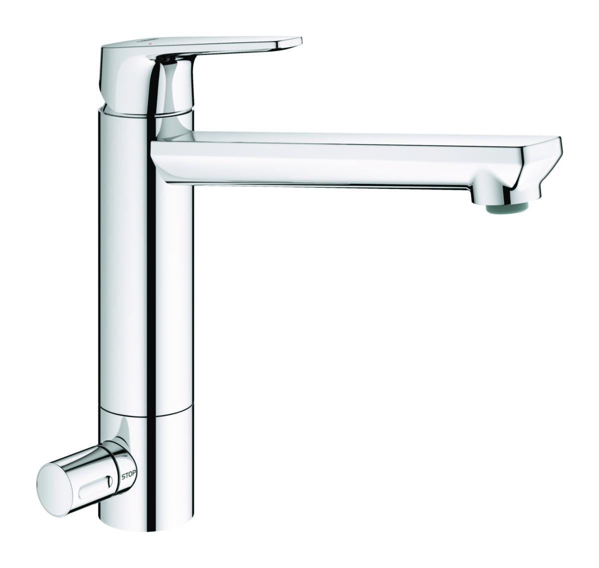 1-greppsblandare för diskbänk, med dm-avst, Grohe BauEdge - KÖKSBLANDARE GROHE BAUEDGE KROM DM-AVSTÄNGNING C-PIP