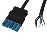 Anslutningskabel 5-polig kontakt, 5x1,5mm² ledare, hane-fri Dali, svart