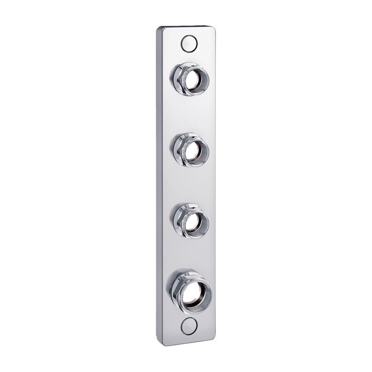 Väggbricka 4-håls 60cc A-Pex, Trio - TRIO VÄGGBRICKA 4-VÄGS G20+3X G15,60C/C,F.20-15 PLAST RÖR,DL